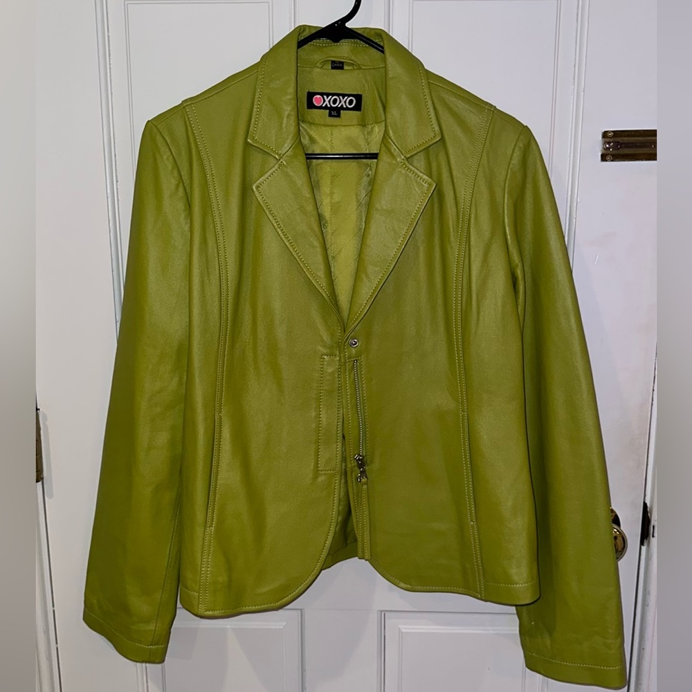 Green Genuine Leather Jacket